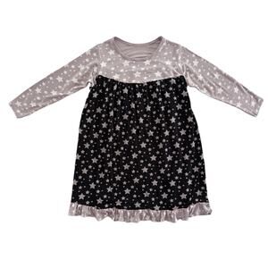 Kickee Pants Bamboo Stars Classic Long Sleeve Swing Dress Size 5/6